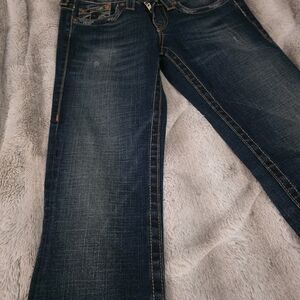 True Religion Womens Darkwash Boot Cut Jeans. Size 28